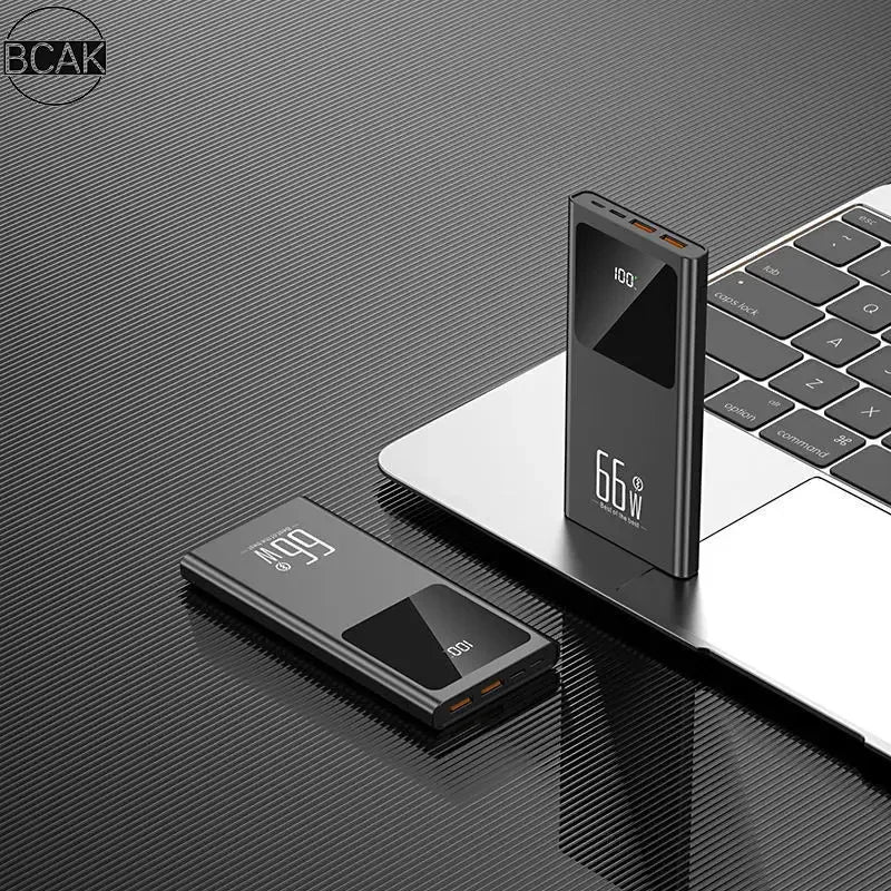 66W Super Fast Charging Comes with A Four-wire Power Bank 20000mAh Small BCAK Portable Mobile Power Supply