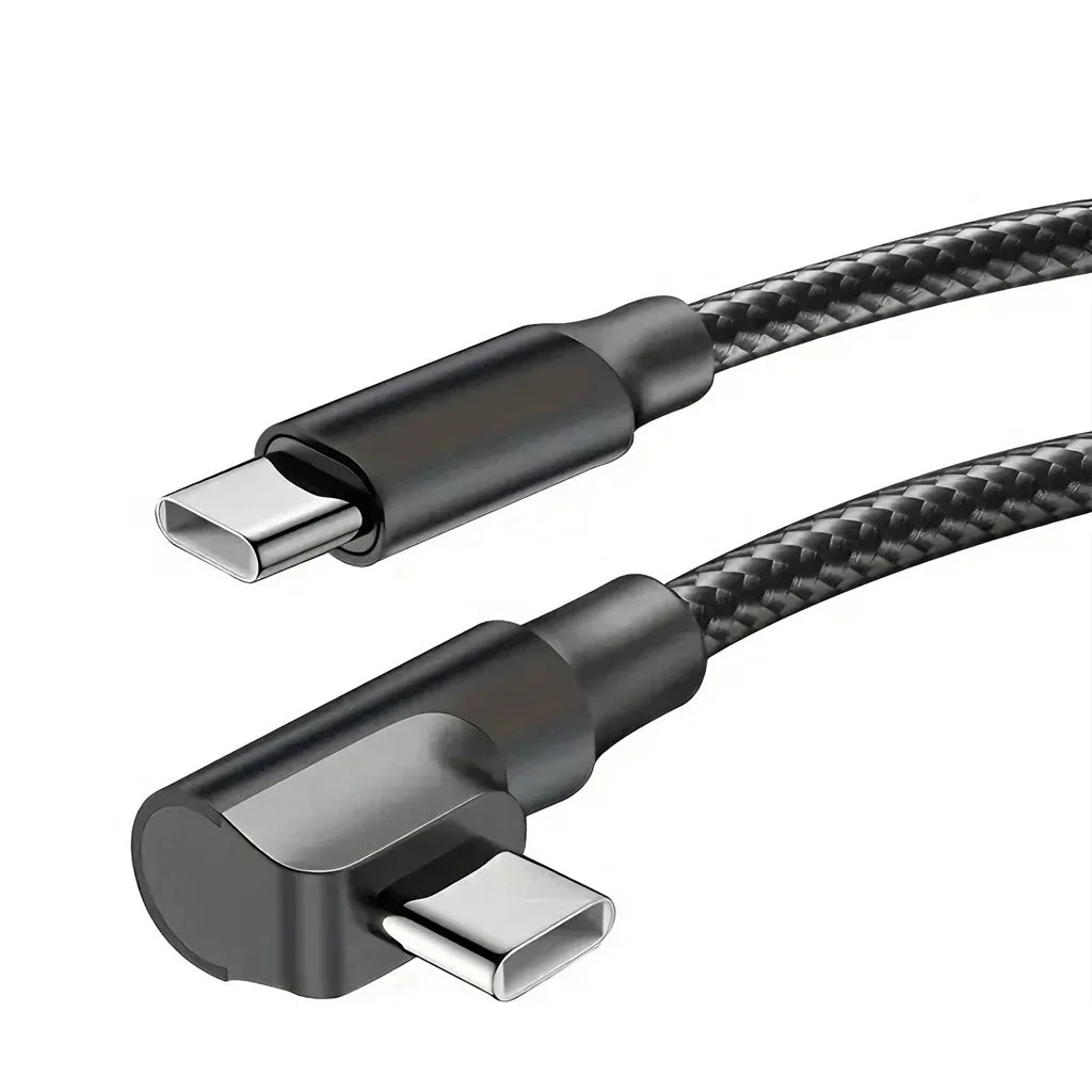 90 Degree Dual USB C Fast Charge Elbow Cable For iPhone 15 16 17 Pro Max Samsung Xiaomi Redmi POCO Type C Quick Charging Cables