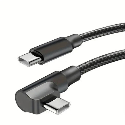90 Degree Dual USB C Fast Charge Elbow Cable For iPhone 15 16 17 Pro Max Samsung Xiaomi Redmi POCO Type C Quick Charging Cables