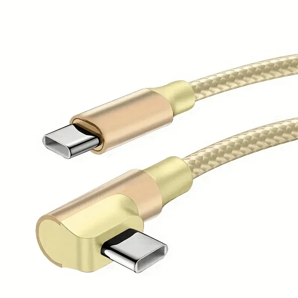 90 Degree Dual USB C Fast Charge Elbow Cable For iPhone 15 16 17 Pro Max Samsung Xiaomi Redmi POCO Type C Quick Charging Cables