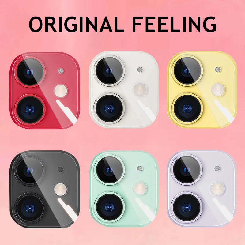 Colourful Protective Glass Film Tempered Glass For iPhone 14 Plus 13 12 11 Pro Max Mini Back Cover Camera Lens Screen Protector