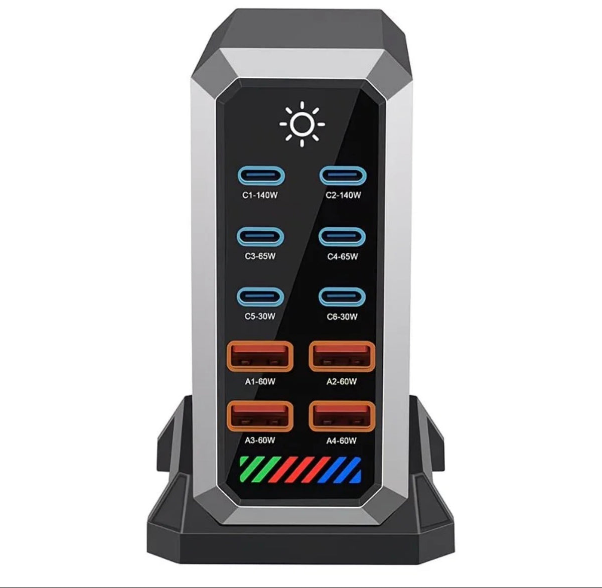 10CA 660W Chargers For Home And Office With GaNs Technology Multiple USB Port Fast Charging
