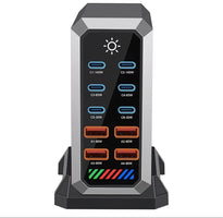 10CA 660W Chargers For Home And Office With GaNs Technology Multiple USB Port Fast Charging