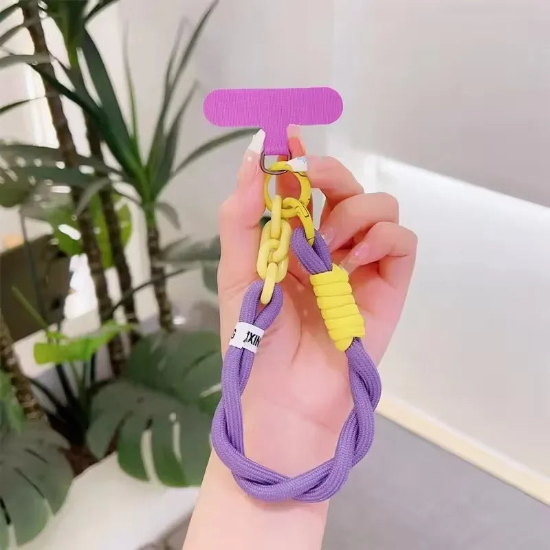 Mobile Phone Lanyard with Two Strands Simple Lanyard Short Wrist Lanyard Anti Loss Card Strip Style Universal Phone Case Strap