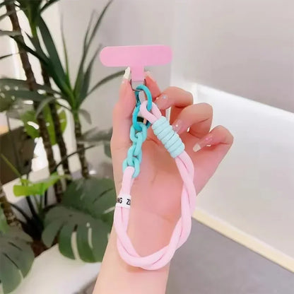 Mobile Phone Lanyard with Two Strands Simple Lanyard Short Wrist Lanyard Anti Loss Card Strip Style Universal Phone Case Strap