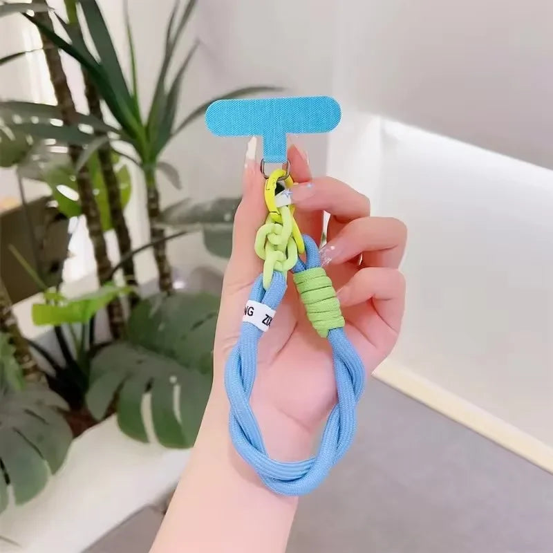 Mobile Phone Lanyard with Two Strands Simple Lanyard Short Wrist Lanyard Anti Loss Card Strip Style Universal Phone Case Strap