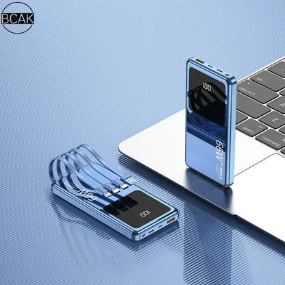 66W Super Fast Charging Comes with A Four-wire Power Bank 20000mAh Small BCAK Portable Mobile Power Supply