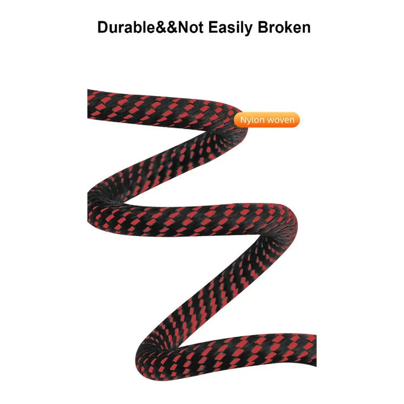U-Elbow USB Type C Nylon Data Cable 6A Fast Charging Cable Portable Game Data Wire For iPhone 17 16 15 Pro Huawei Samsung Xiaomi