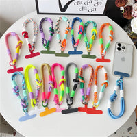 Cute Mobile Phone Lanyard Hanging Decoration Can PLR Carried Twist Rope Anti-loss Pendant Fashion Strong Wrist Short Straps Band