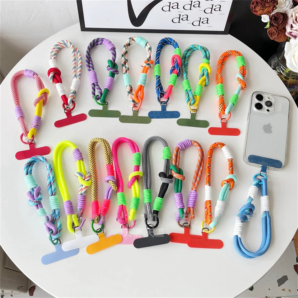 Cute Mobile Phone Lanyard Hanging Decoration Can PLR Carried Twist Rope Anti-loss Pendant Fashion Strong Wrist Short Straps Band