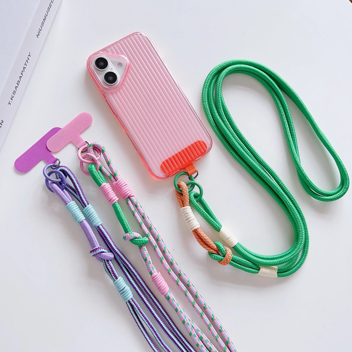 DIY 2-In-1 Mobile Phone Universal Lanyard, Crossbody Long Rope, Finger Rope, Fashionable Mixed And Matched Anti-Loss Rope