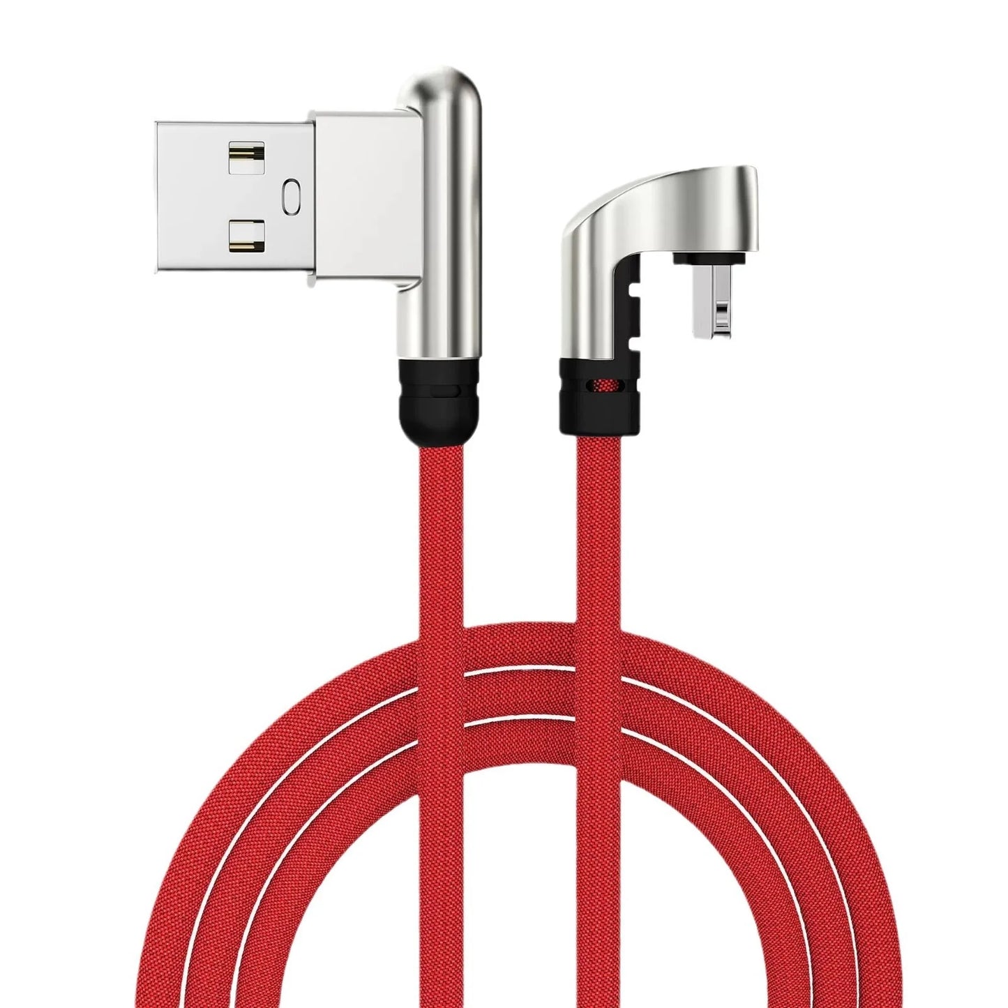 SELERWIN Dual Elbow Nylon Braided Usb 2 4 A Fast Charging Cable For Iphone Gaming Zinc Alloy Durable Mobile Phone Cord