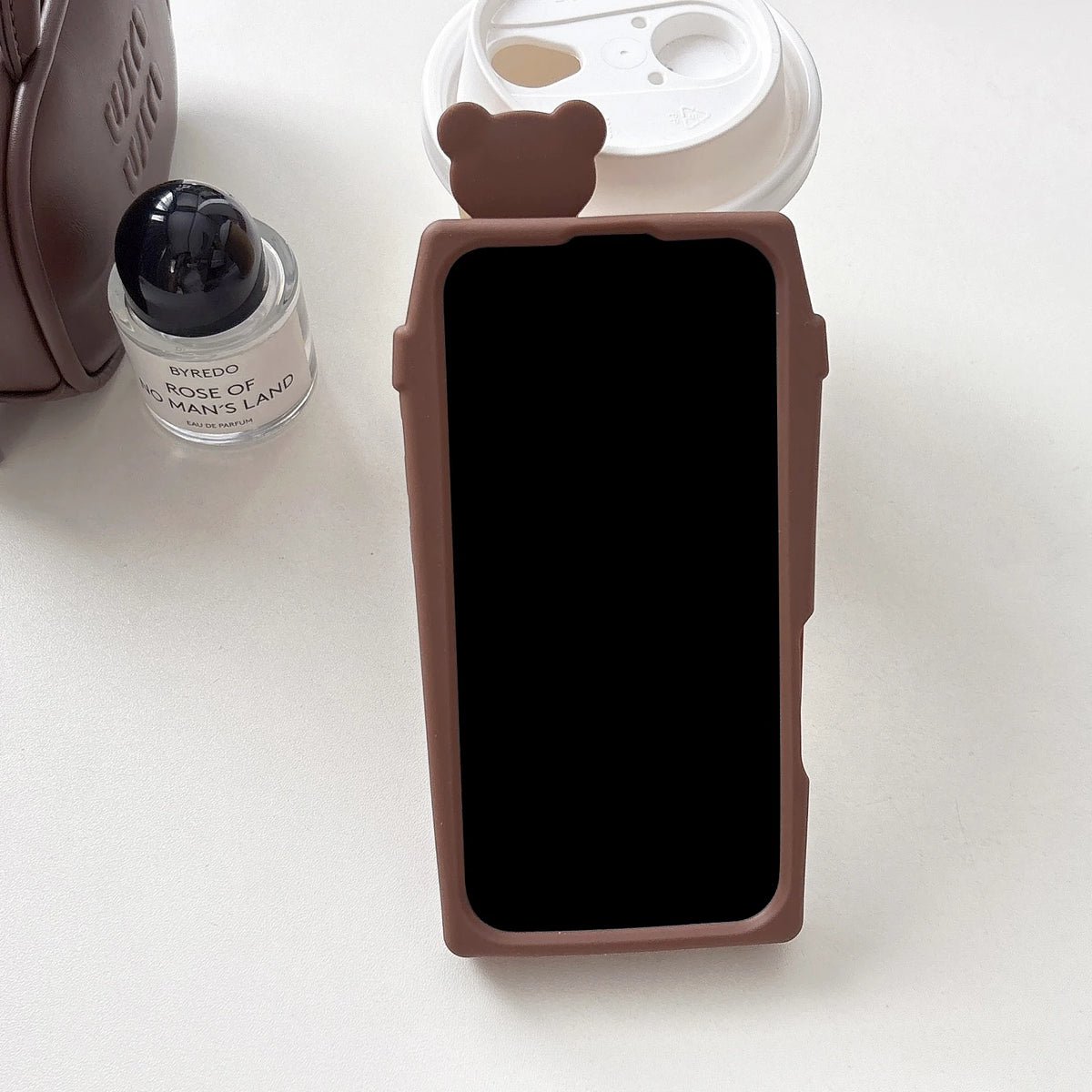 3D Cartoon Coffee Cup & Bear Phone Case For IPhone17 17pro 17promax  13 14 15 16 Pro Max Soft Silicone Phone Cover﻿﻿﻿﻿