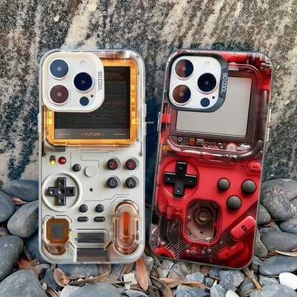 Technology Game Console 2D Printing Phone Case For IPhone 11 12 13 Mini Pro Max 14 15 16 Pro Max Plus Shockproof Laser Back Case