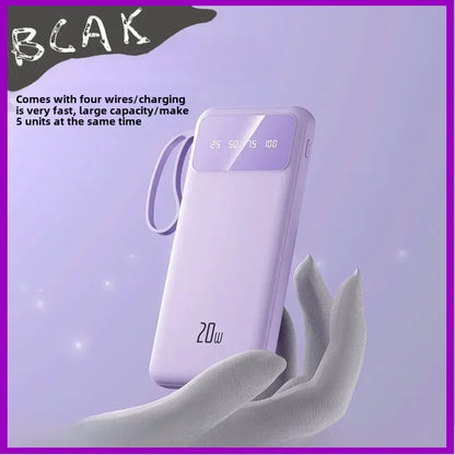 Bring Your Own Cable, Convenient New Style Power Bank 20000mAh, Large-capacity Fast Charging Mobile New Style Power Supply BCAK