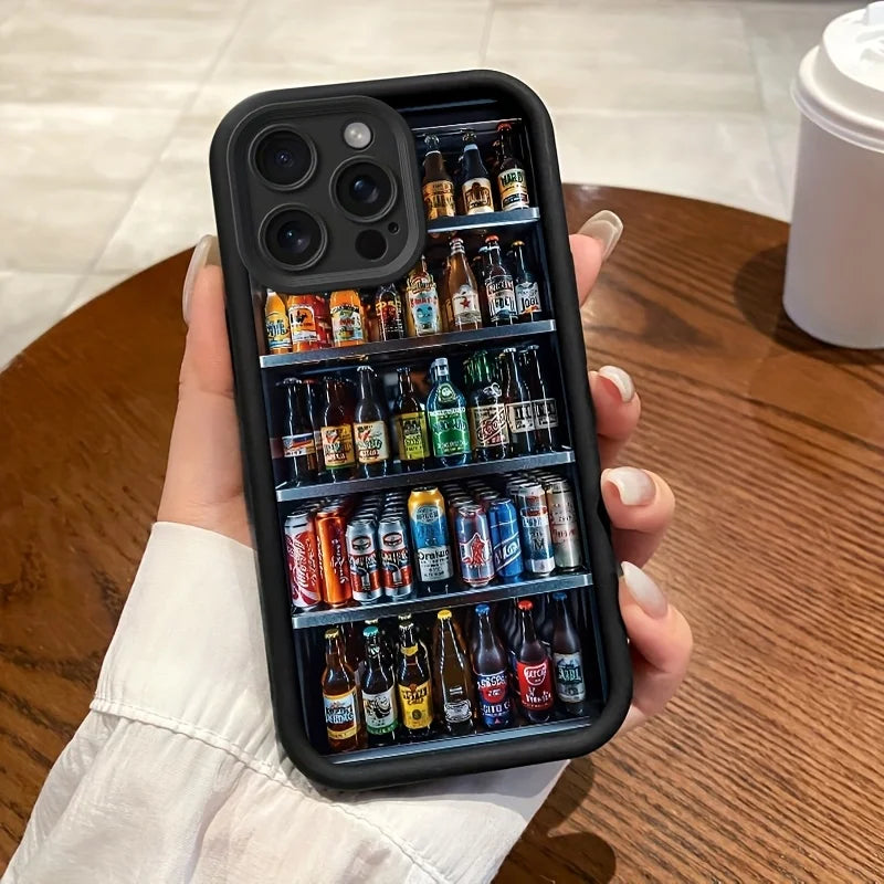 Drink vending machine patterned mobile phone case suitable for iPhone 16 15 14 13 12 11 Pro/ Max /Plus anti-fall and shock
