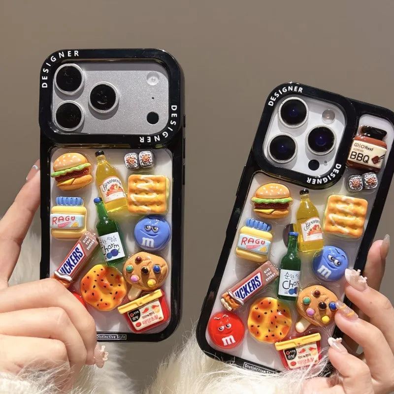 3D drip glue South Korea Wine Bottle Fun Phone Case For iPhone 17 ProMAX 16 15 14 13 Pro Max 14 15 16 Plus 17Air Protective Case