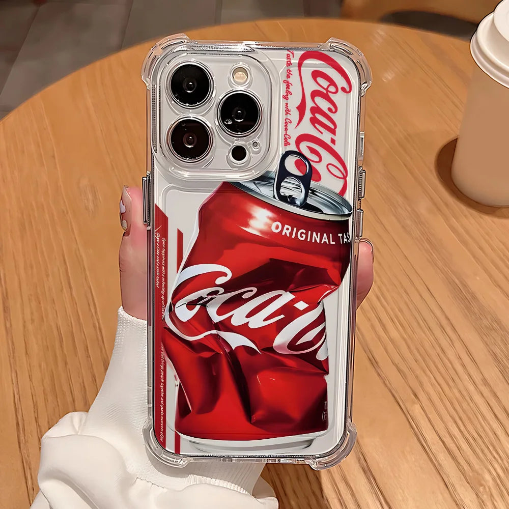Beverage C-Coca-ColaS Phone Case For iPhone 17 16e 16 15 14 13 12 11 Mini Air Pro Max X XR XSMax 7 8 Plus Anti Fall Transparent