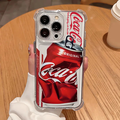 Beverage C-Coca-ColaS Phone Case For iPhone 17 16e 16 15 14 13 12 11 Mini Air Pro Max X XR XSMax 7 8 Plus Anti Fall Transparent
