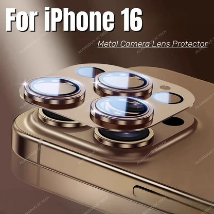 Alloy Camera Lens Protector For IPhone 16 Pro Max 15 Metal Case Tempered Glass Back Lens Cover Cap For Iphone 16pro Max