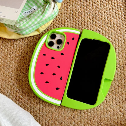 Cooling Watermelon 3D Soft Silicone Phone Case for iPhone 12/13/14/15/16 pro Max Funny Protective Back Cover Shell Skin Durable