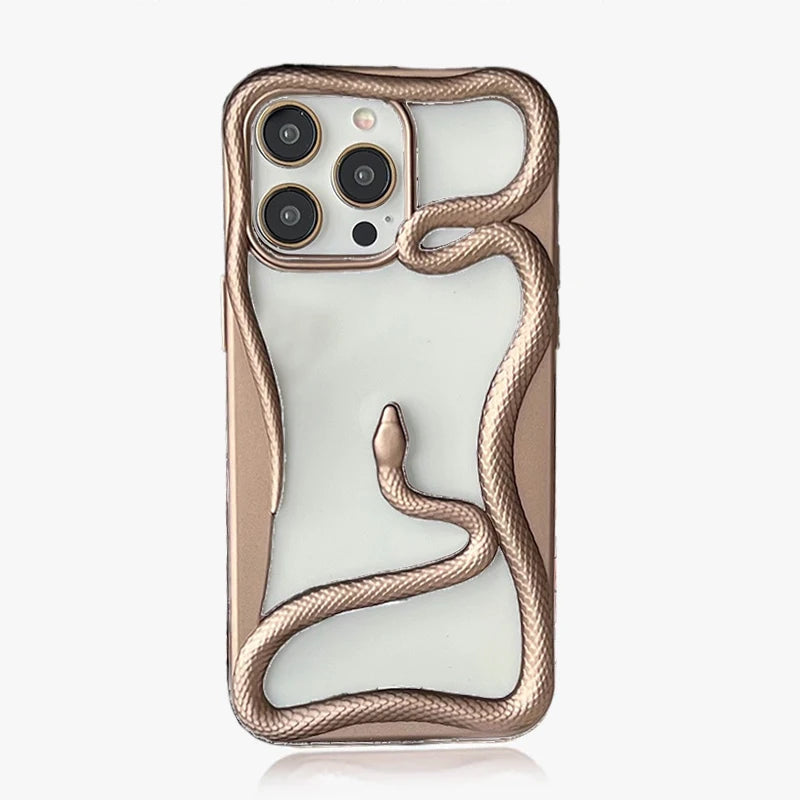 Luxury Hollow Out Snake Plating Matte Phone Case For iPhone 17 Air 16 15 14 Plus 13 12 11 Pro Max Heat Dissipation Back Cover