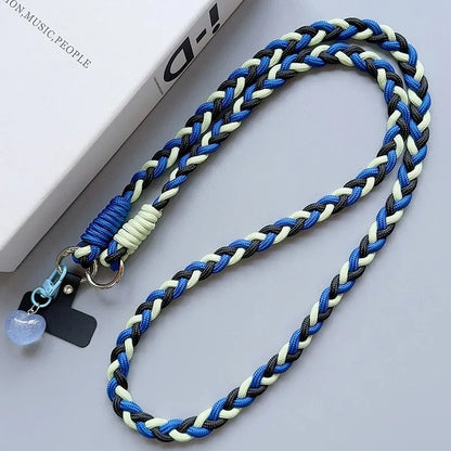 Cartoon Mobile Phone Universal Lanyard with Heart Pendant Crossbody Long Rope Lanyard Rope Cartoon Decorative Accessories
