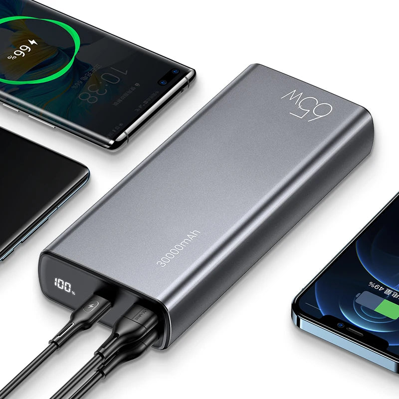 Ultra Slim PD65W Battery Power Bank 30000mah Powerbank Promotion Charger 30000 Mah Power Banks