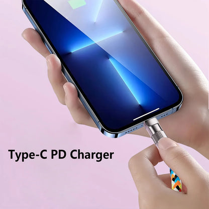 4 in 1 USB Type-C 240W Fast Charge Cable Type-C to Lightning Mobile Phone Lanyard PD27w Charging Cable for Xiaomi iPhone Oneplus