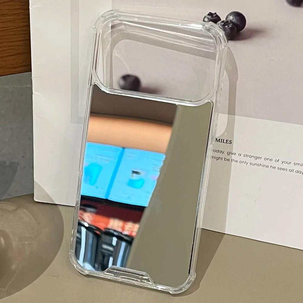 Acrylic Hard Mirror Phone Case For iPhone 17 16 15 Pro Max 14 Plus 13 12 11 Pro X XR XS Max 7 8 Plus SE2 17 Air Shockproof Cover