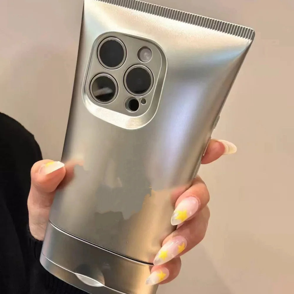Three Dimensional Silver Facial Cleanser Suitable For Iphone 16 Pro Phone Case 15 14 All Inclusive Silicone 13 11 12