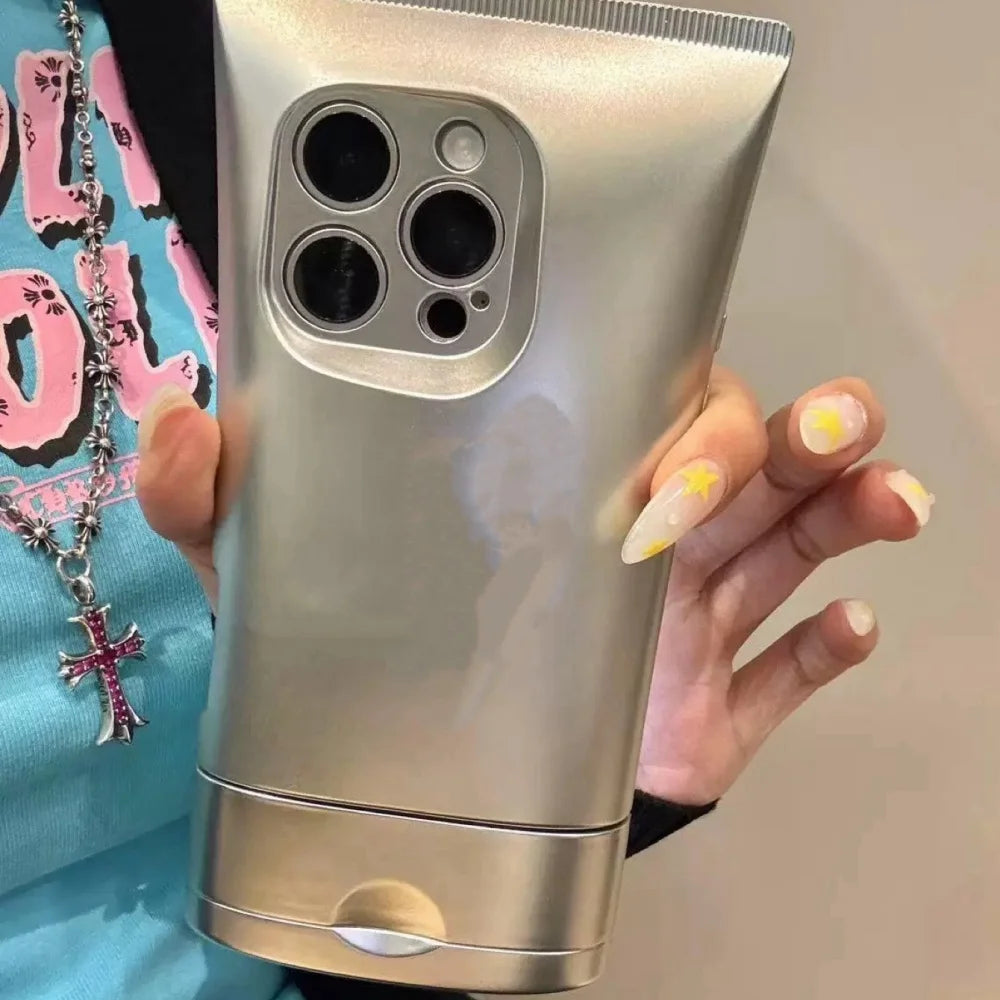 Three Dimensional Silver Facial Cleanser Suitable For Iphone 16 Pro Phone Case 15 14 All Inclusive Silicone 13 11 12