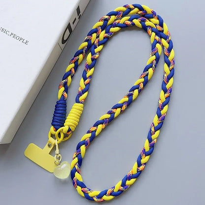 Cartoon Mobile Phone Universal Lanyard with Heart Pendant Crossbody Long Rope Lanyard Rope Cartoon Decorative Accessories