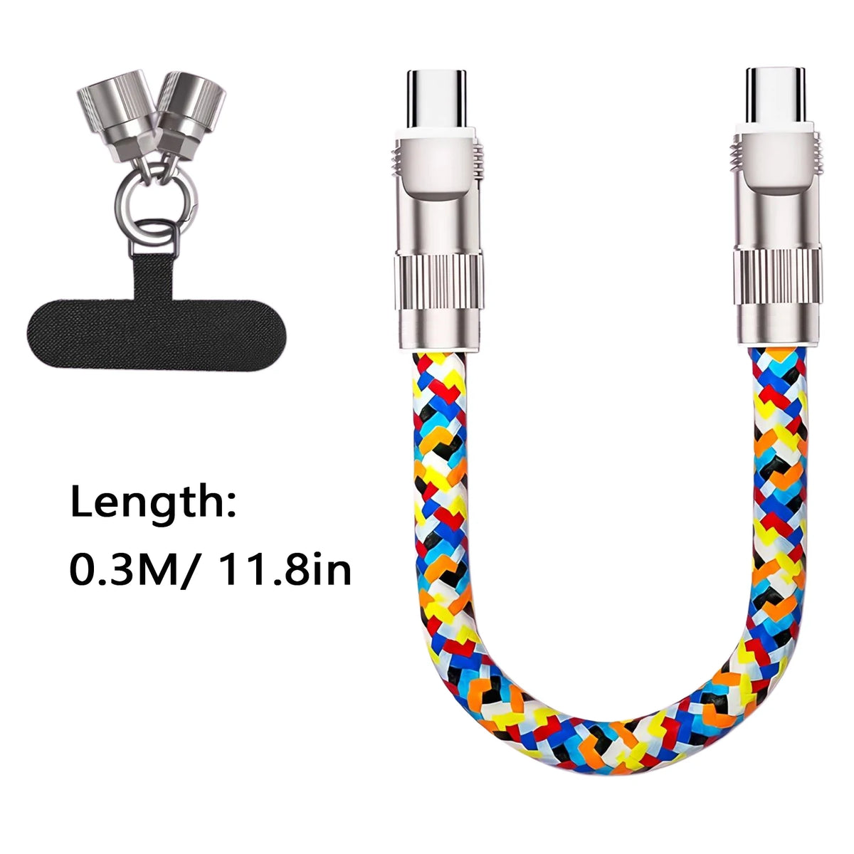 4 in 1 USB Type-C 240W Fast Charge Cable Type-C to Lightning Mobile Phone Lanyard PD27w Charging Cable for Xiaomi iPhone Oneplus