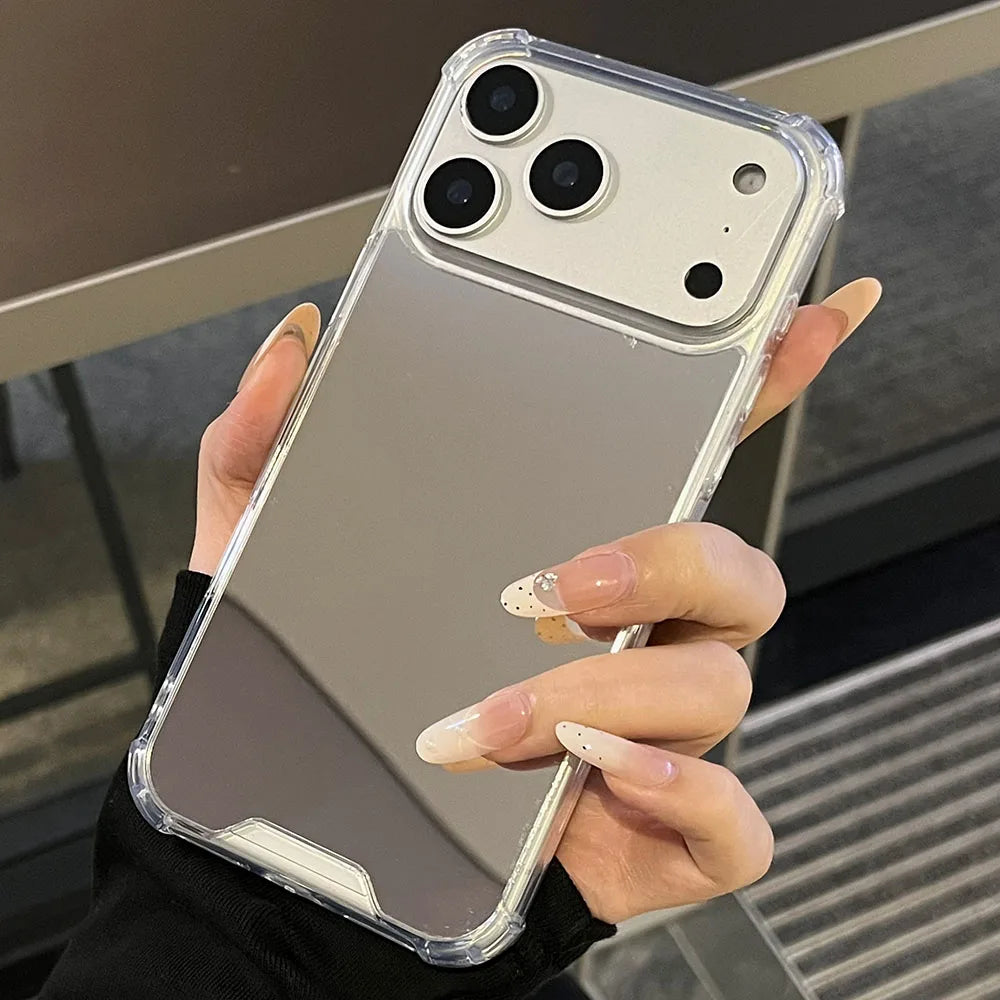 Acrylic Hard Mirror Phone Case For iPhone 17 16 15 Pro Max 14 Plus 13 12 11 Pro X XR XS Max 7 8 Plus SE2 17 Air Shockproof Cover