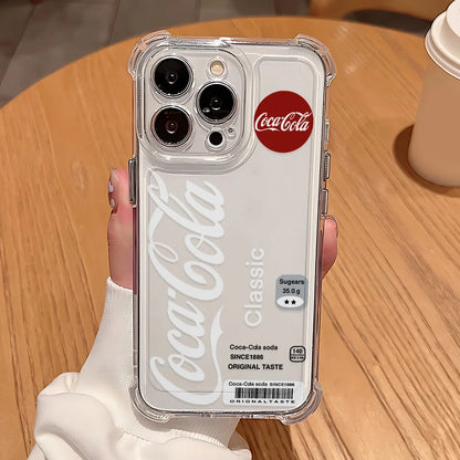 Beverage C-Coca-ColaS Phone Case For iPhone 17 16e 16 15 14 13 12 11 Mini Air Pro Max X XR XSMax 7 8 Plus Anti Fall Transparent