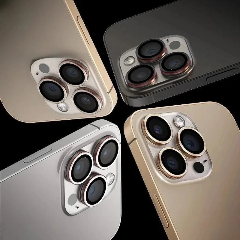 Optik Pro Lens Protection For iPhone 16 15 17 14 Pro Max Plus Camera Lens Protector Tempered Glass Film Full Cover Cap Two-tone