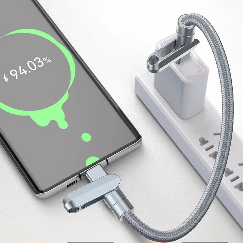 Lanyard data cable 2-in-1 dual-port adapter diagonal charging type c cable Fast charging data cable anti-loss anti-fall
