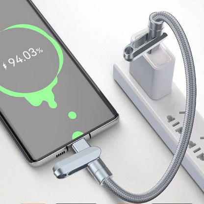 Lanyard data cable 2-in-1 dual-port adapter diagonal charging type c cable Fast charging data cable anti-loss anti-fall