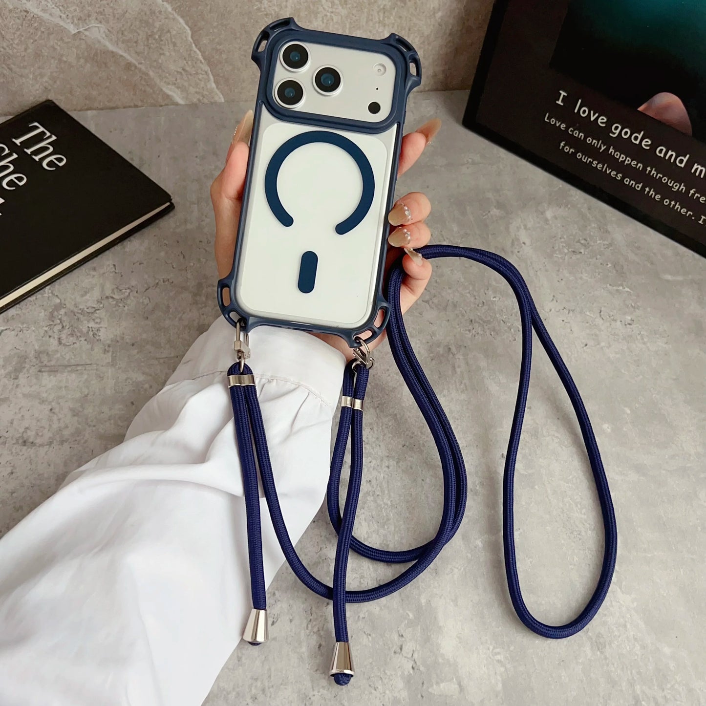 Adjustable Lanyard Phone Case Suitable For iPhone 17 Pro Max Crossbody Long Lanyard 13 16 15 14 Plus Magnetic Protective Case