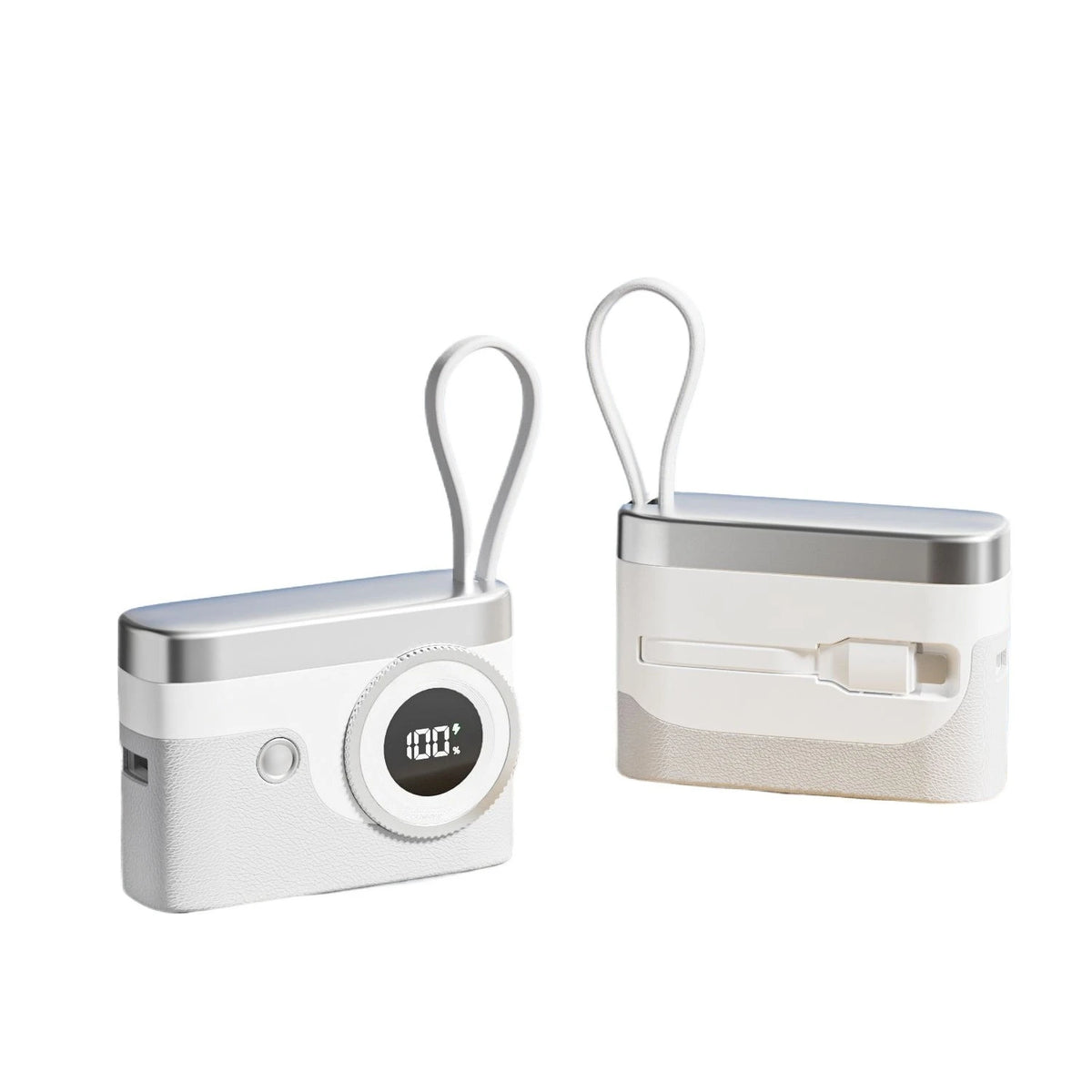 Power Bank 10000Ah with Built in Cable Large Capacity Portable Charger for Phone Tablet Camera
