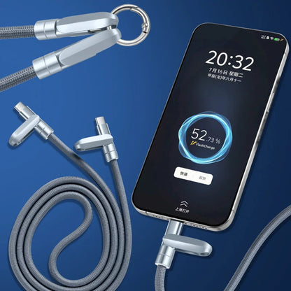 Lanyard data cable 2-in-1 dual-port adapter diagonal charging type c cable Fast charging data cable anti-loss anti-fall