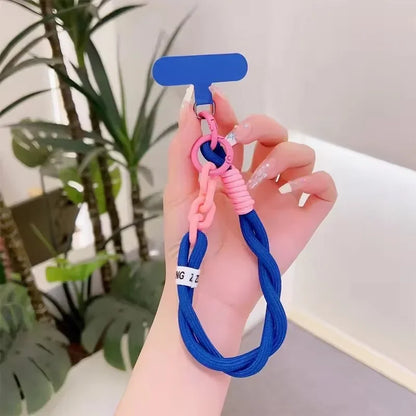 Mobile Phone Lanyard with Two Strands Simple Lanyard Short Wrist Lanyard Anti Loss Card Strip Style Universal Phone Case Strap