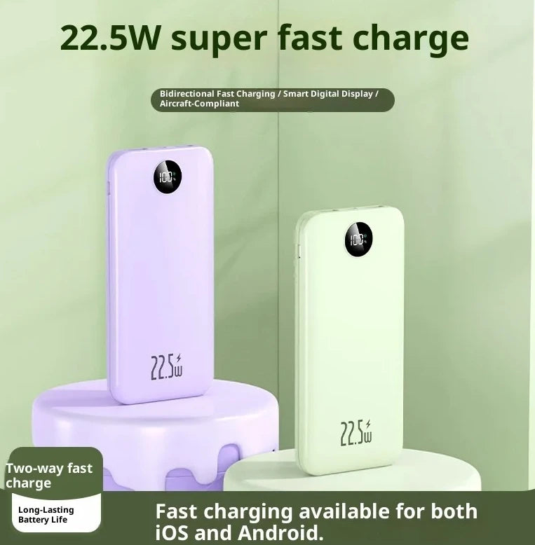 PD22.5W Super Fast Charging Power Bank 10000mAh, Portable Compact External Battery Pack for iPhone 15 14 13 Samsung Xiaomi