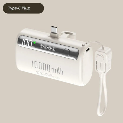 Mini Capsule Power Bank 10000mAh 22.5W Type-C Fast Charging Portable Charger External Battery For iPhone Xiaomi Samsung Huawei
