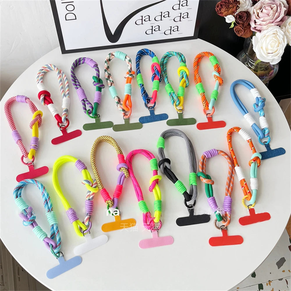 Cute Mobile Phone Lanyard Hanging Decoration Can PLR Carried Twist Rope Anti-loss Pendant Fashion Strong Wrist Short Straps Band