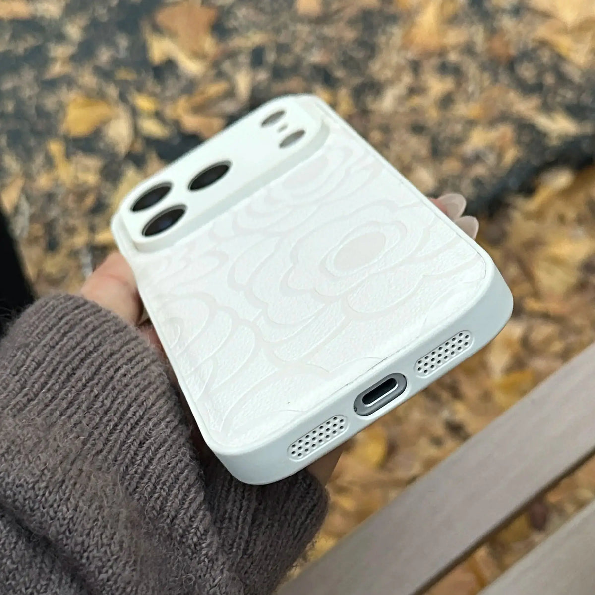 Camellia Flower Matte Leather Texture Phone Case For iPhone 17 Air 16 15 14 13 12 11 Plus Pro Max Shockproof Anti-Scratch Cover