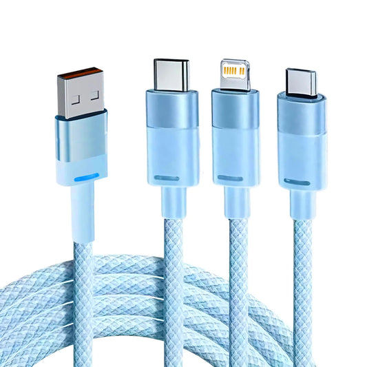 3 In 1 Charging Cable USB Type C Charger Cord MultiPort Micro Cable For iPhone 15 14 Pro Max Samsung Galaxy Xiaomi 12