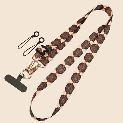 Long Crossbody Lanyard Retro Ethnic Style Adjustable Neck Phone Strap AntiLoss Nylon canvas Lanyard With Universal Clip Gaske