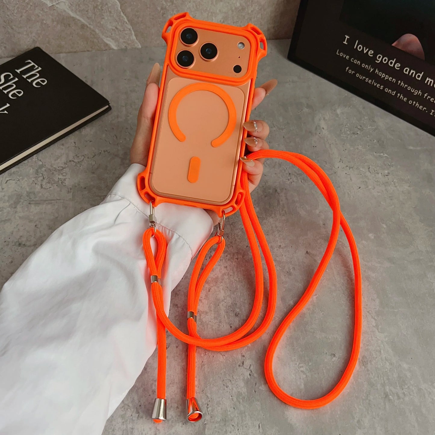 Adjustable Lanyard Phone Case Suitable For iPhone 17 Pro Max Crossbody Long Lanyard 13 16 15 14 Plus Magnetic Protective Case